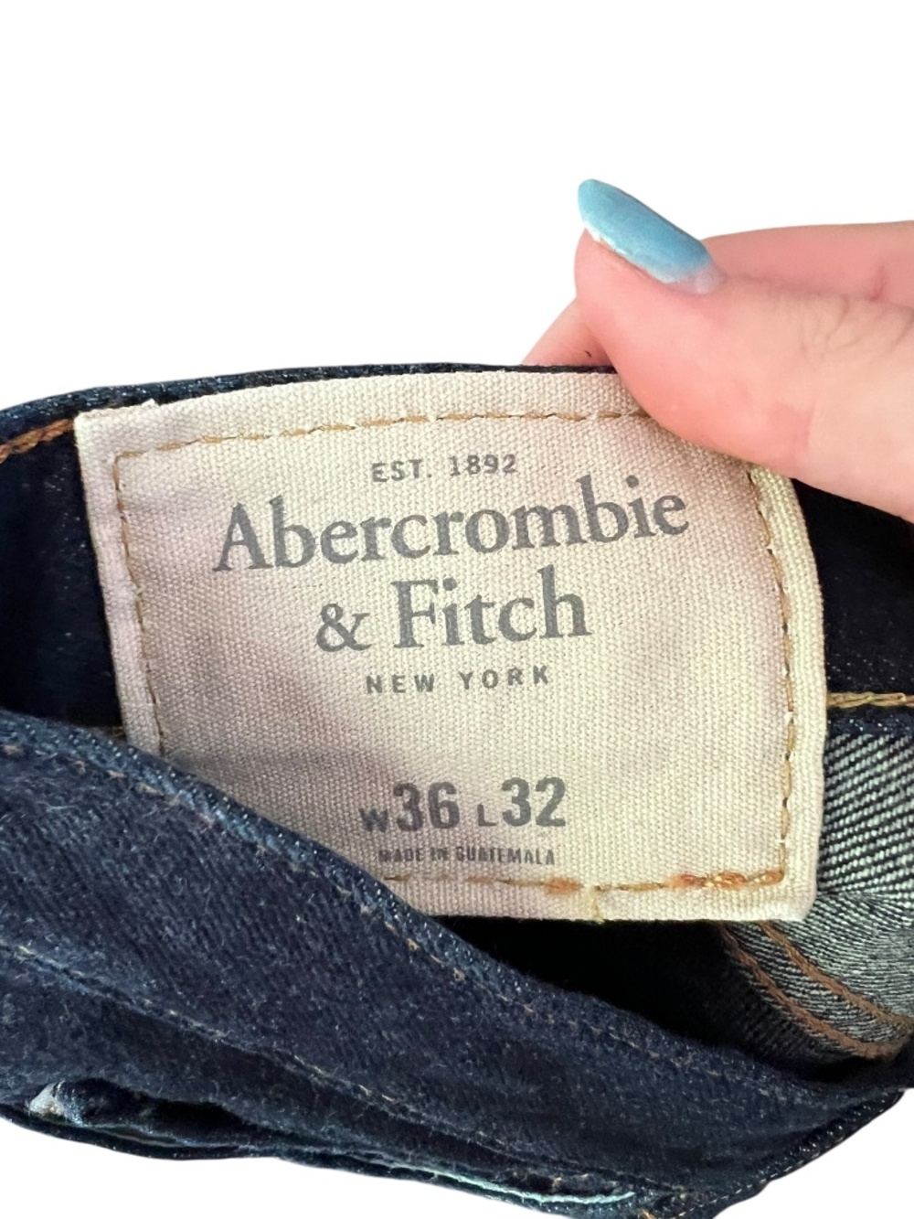 Abercrombie & Fitch Dark Wash Slim Straight Denim 36x32 - Picture 4 of 5